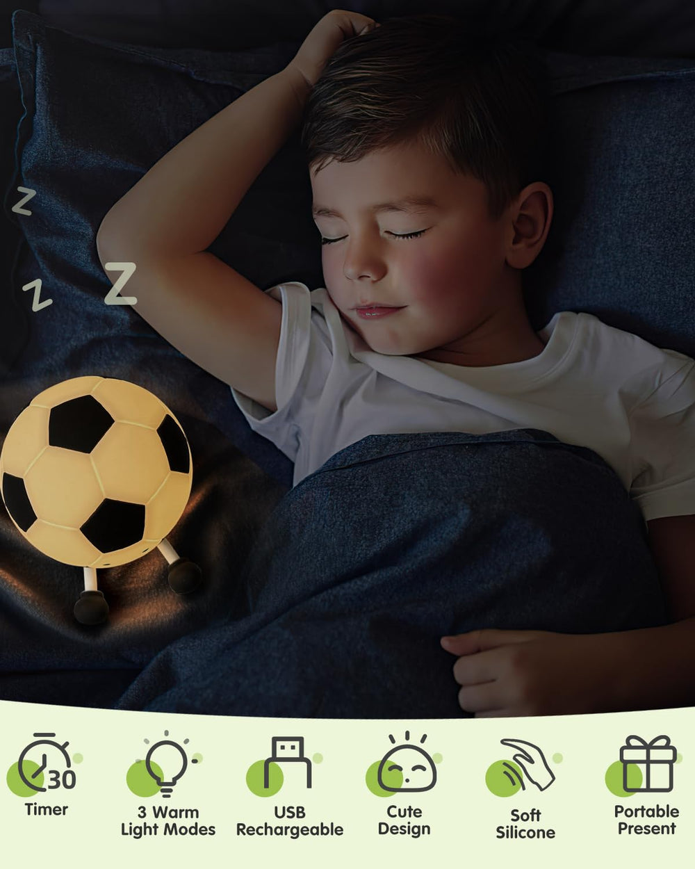 YISUN night light with 500mAh battery for hours of use