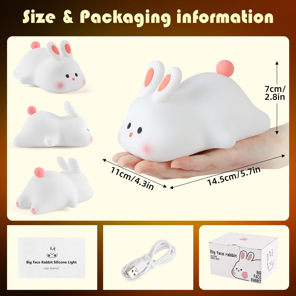 YISUN Bunny Night Light shows three dimmable warm light levels