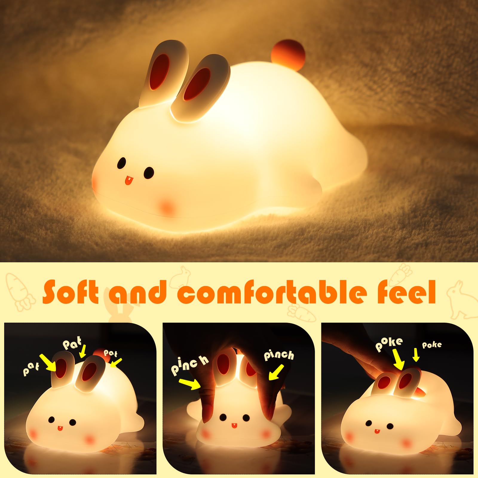 YISUN Bunny Night Light features a 30-minute timer shut-off