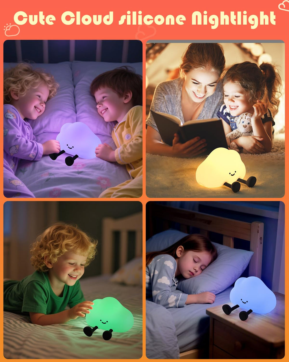 YISUN Cloud Night Light portable design easy to move between rooms