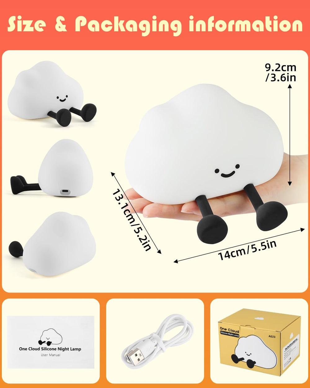 YISUN Cloud Night Light gift ready packaging ideal for girls, boys, and families