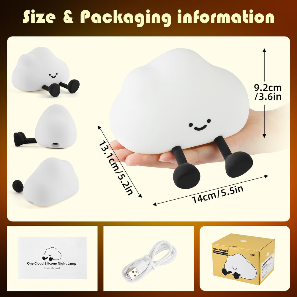 YISUN Cloud Night Light showing three warm light modes for mood control