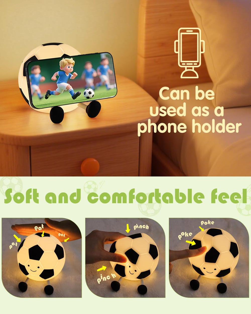 YISUN dimmable glow to suit reading or quiet play.