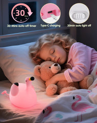 YISUN Flamingo Night Light side view highlighting compact bedside lighting