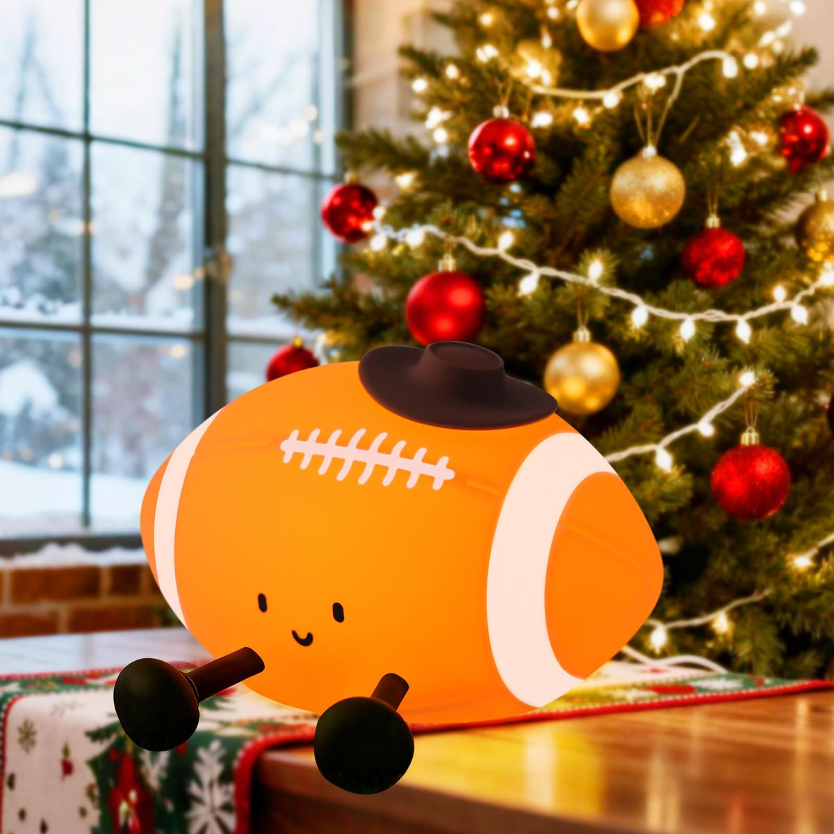 YISUN Football Night Light with soft silicone design; gentle glow for nursery nights.