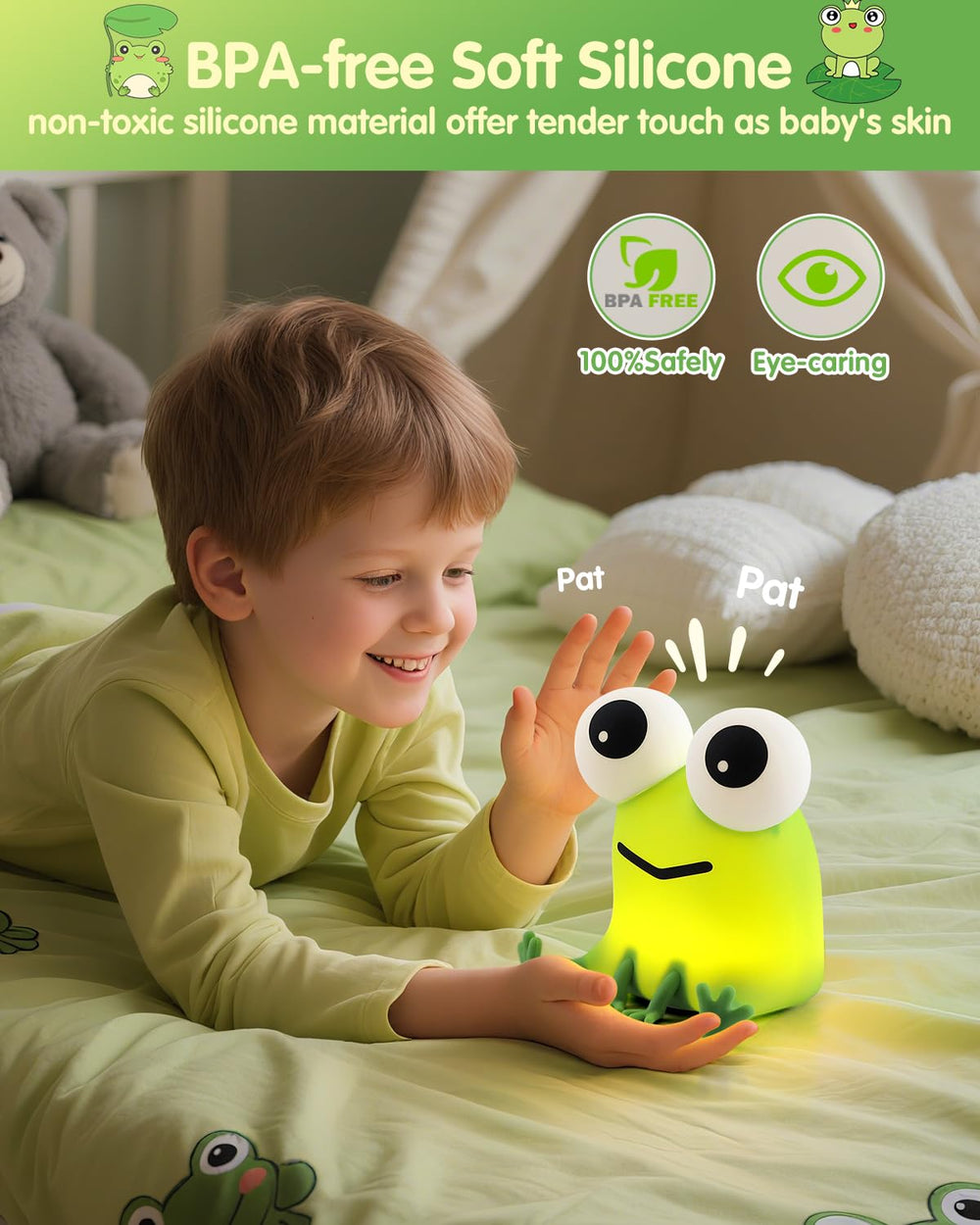 YISUN Frog Night Light includes a 30-minute timer for automatic shut-off.