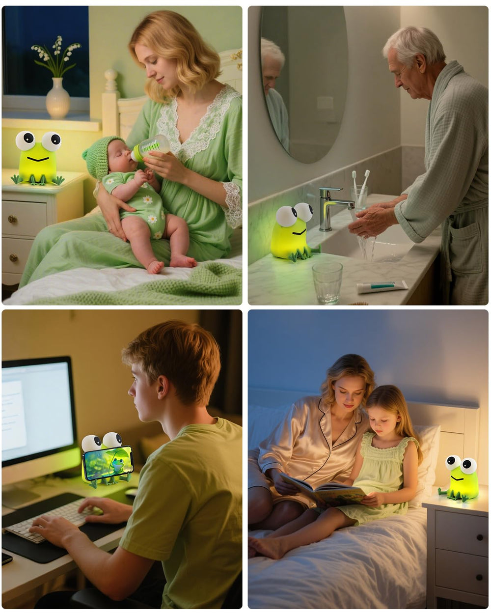 YISUN Frog Night Light is compact and safe for touch during play.