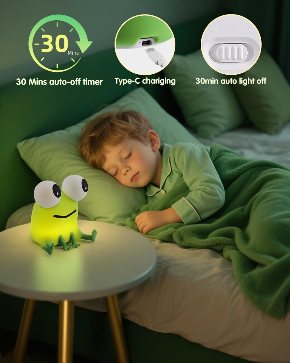 YISUN Frog Night Light features kid-friendly design for cute nursery decor and play.