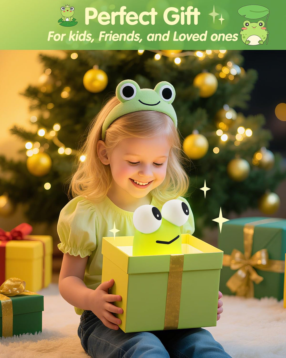 YISUN Frog Night Light is USB rechargeable for easy cordless use.
