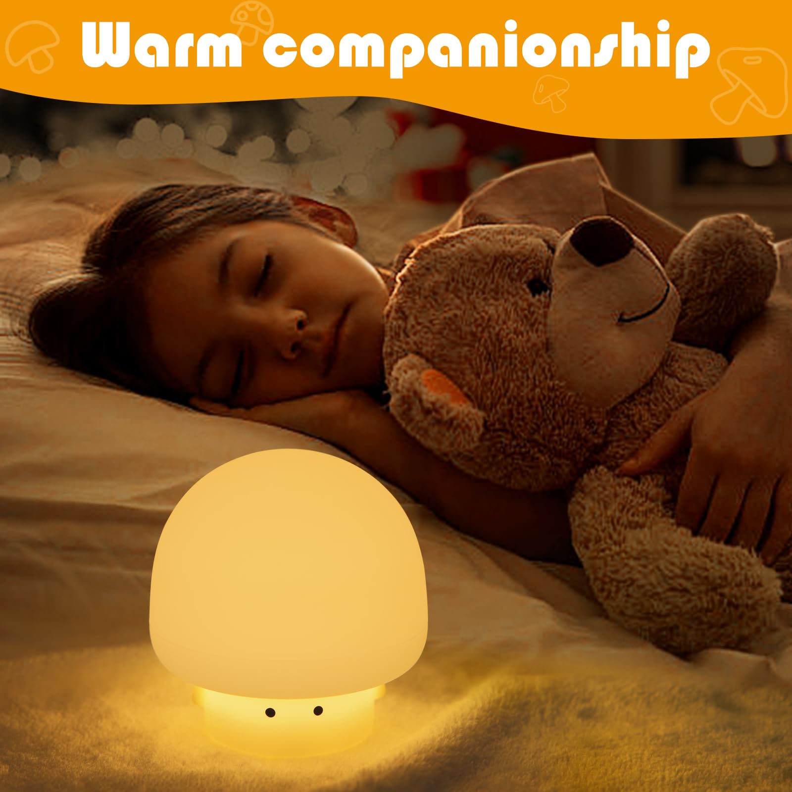 YISUN Mushroom Night Light decor plus cozy mood enhancement for bedrooms.