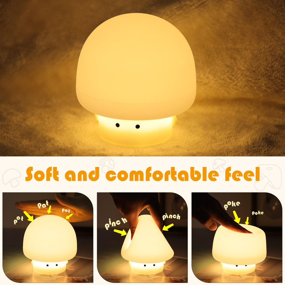 YISUN Mushroom Night Light timer function enables automatic shut-off.