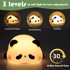YISUN Panda night light showing dimmed brightness for cozy evenings