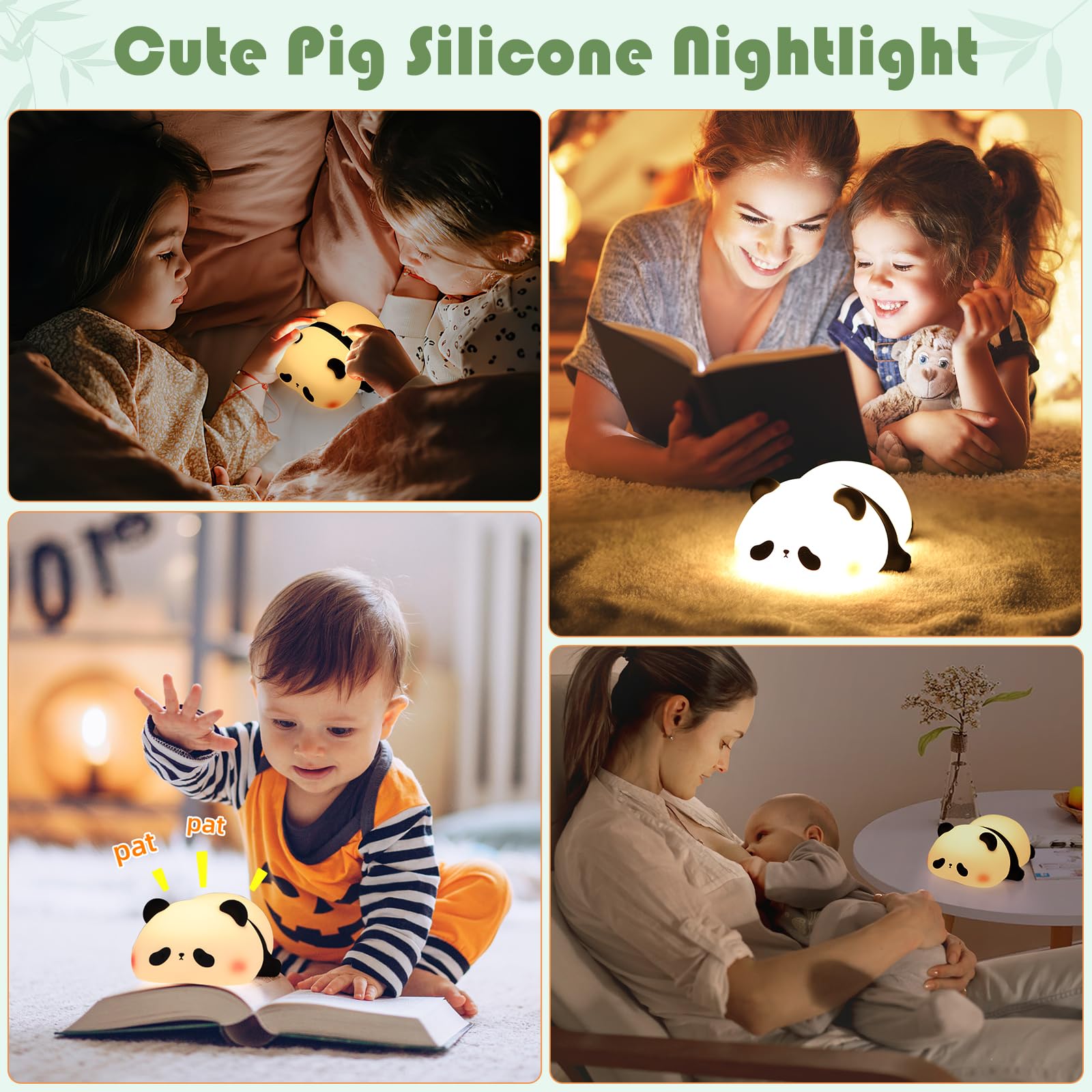 Nursery decor with YISUN Panda night light adding charming glow