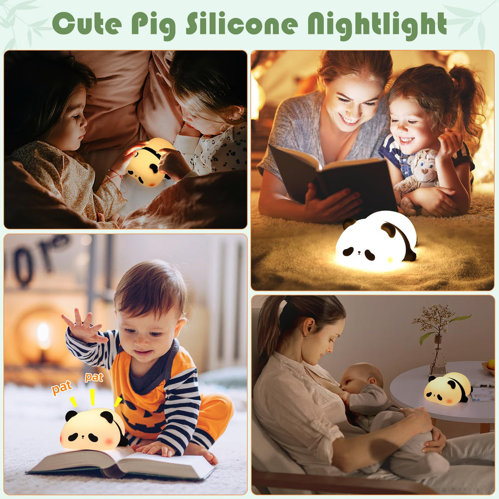 Nursery decor with YISUN Panda night light adding charming glow
