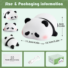 Soft silicone YISUN Panda night light designed for safe tactile play