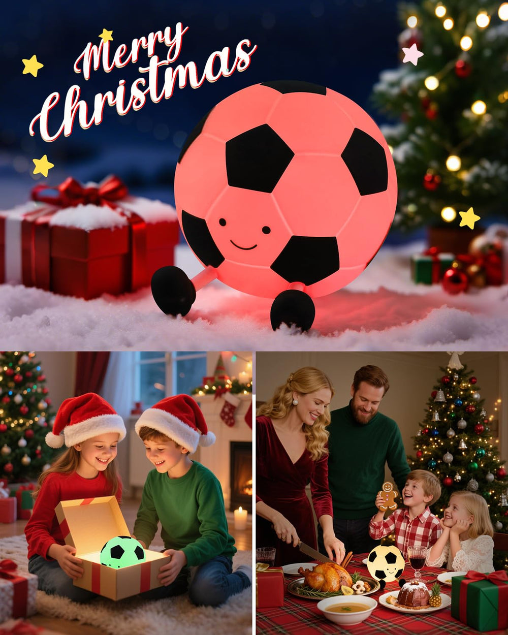 YISUN soccer-design night light complements kid's room decor.