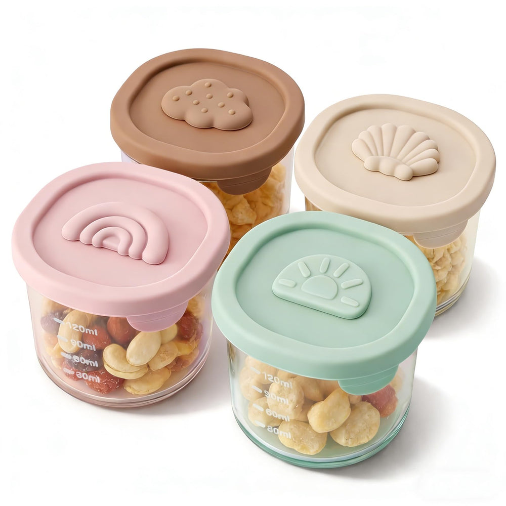YIVEKO baby food containers with cloud lid for mess-free reheating.