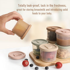 YIVEKO baby food containers with rainbow lid for airtight storage.