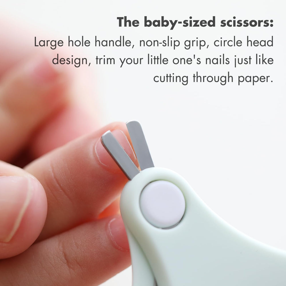YIVEKO baby nail scissors with rounded tips for safe use.