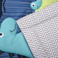 YJM dinosaur crib bedding blanket provides lightweight warmth for cuddles