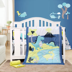 YJM dinosaur crib bedding quilt adds cozy color to baby's nursery