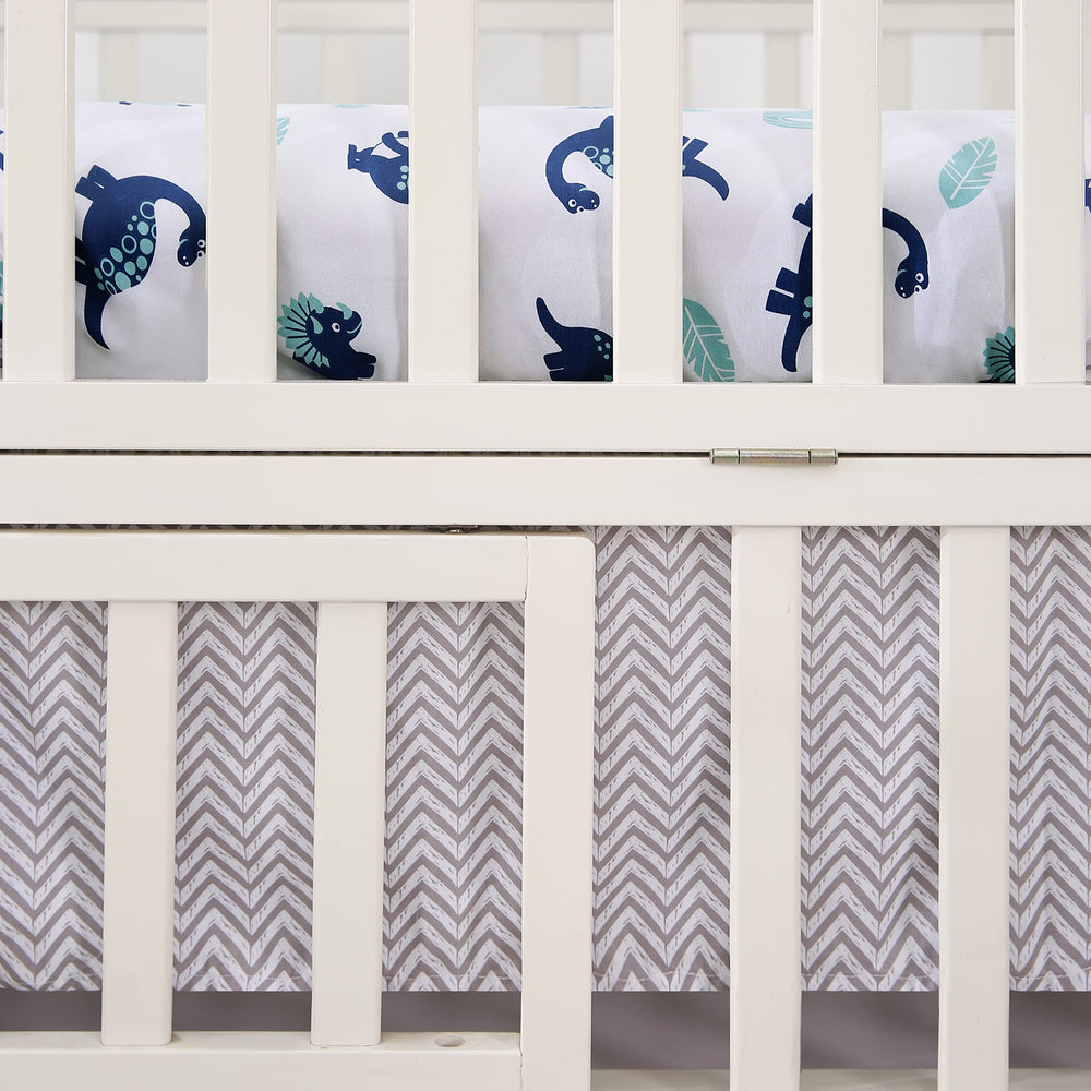 YJM dinosaur fitted sheet with 360-degree elastic fits standard cribs