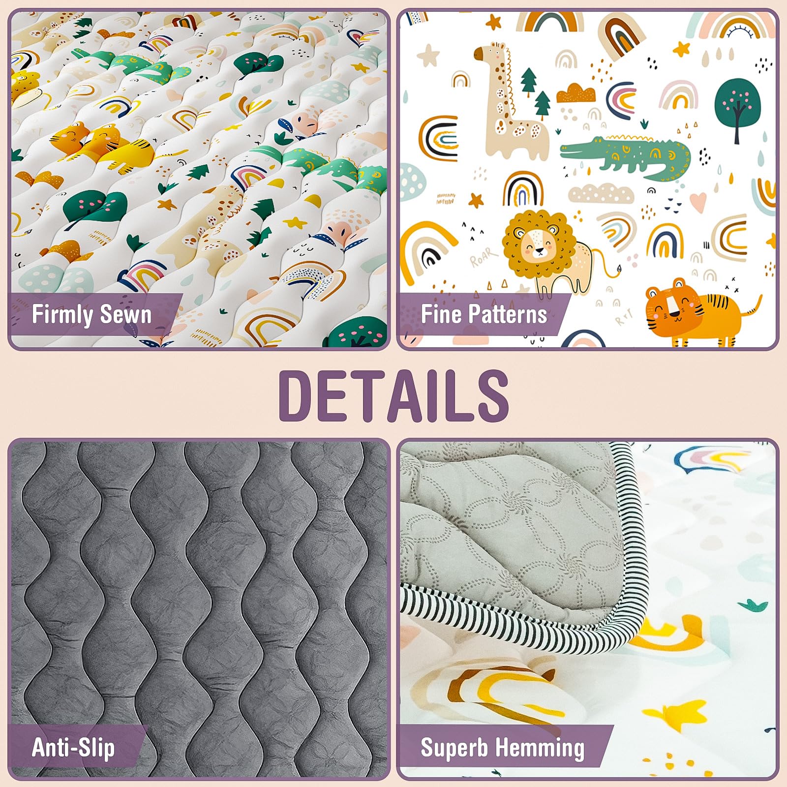 YJORIX floor-use mat creates a dedicated play zone for babies.
