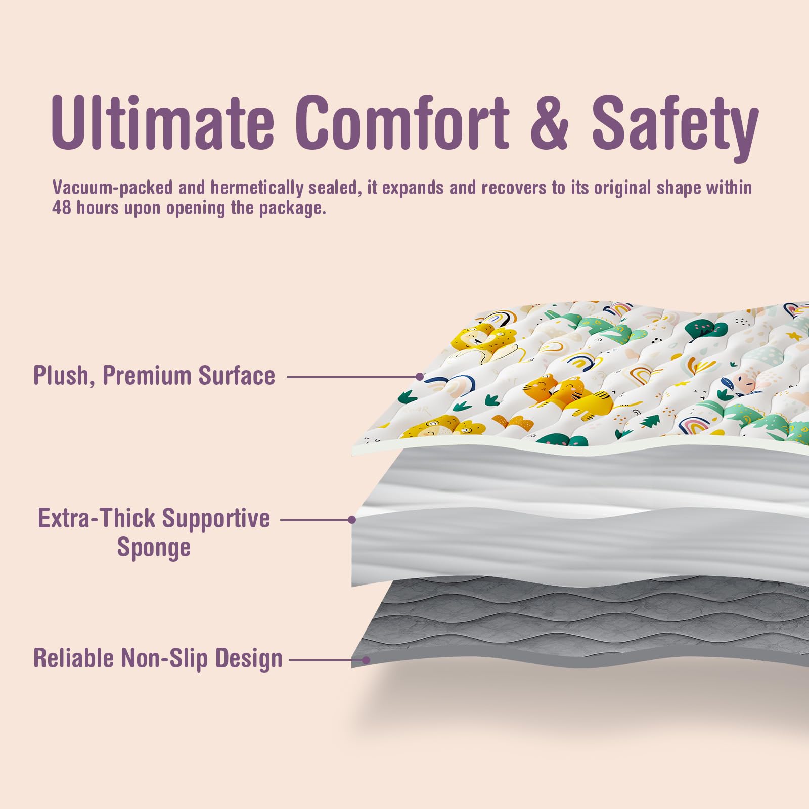 YJORIX foldable one-piece baby play mat for easy storage.