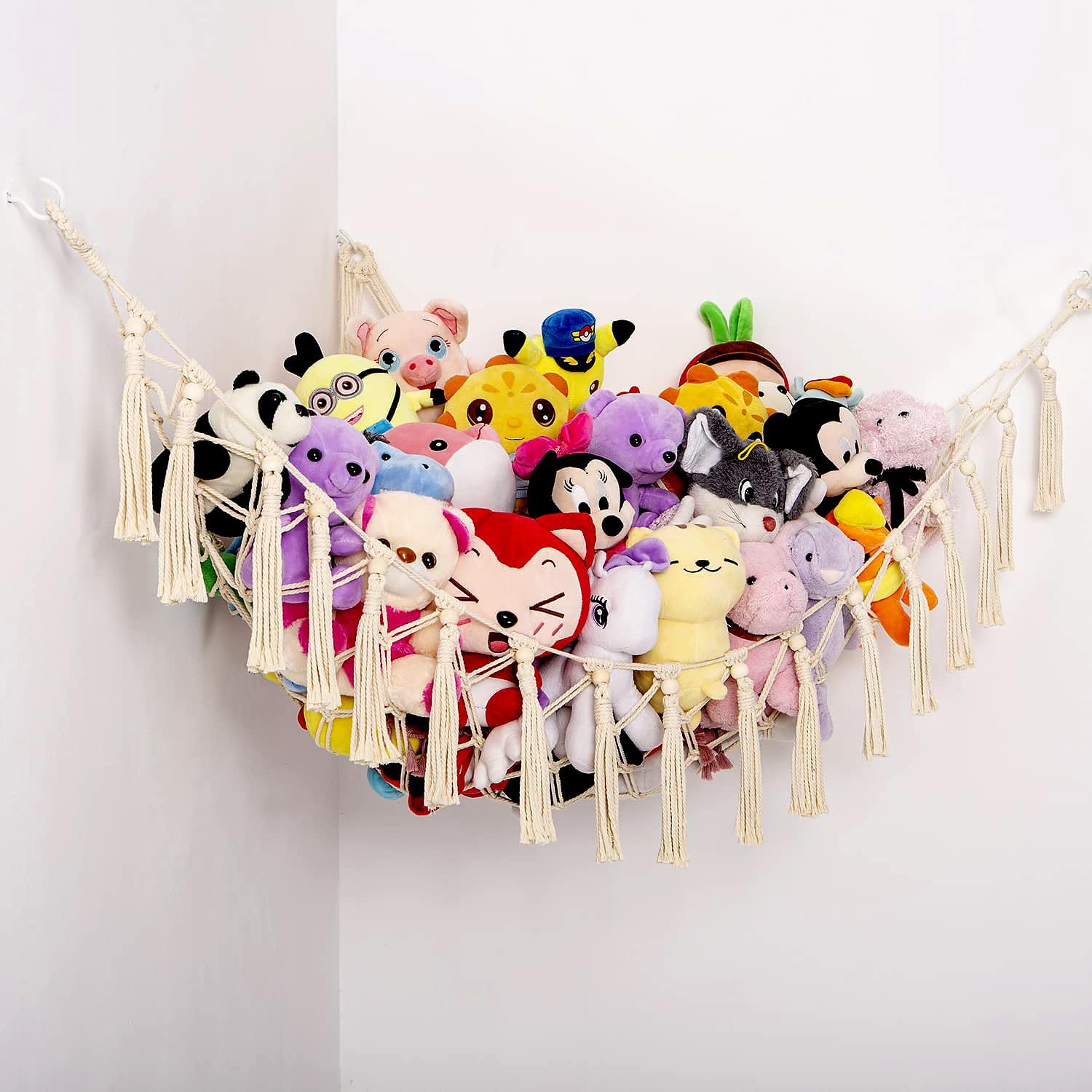YKBU cream color storage hammock creates calm, organized kid spaces