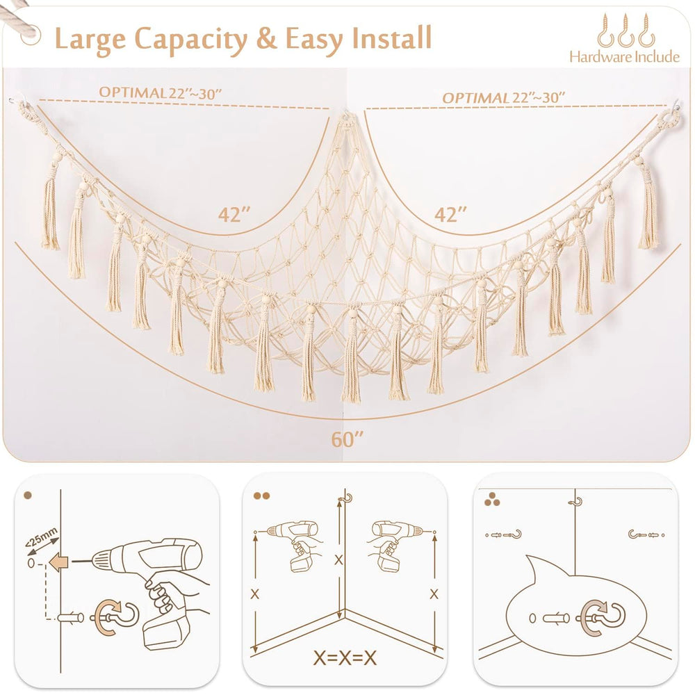 YKBU easy-install toy net with hooks for quick setup