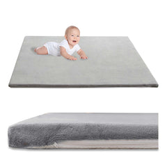 YKiMi Baby Play Mat with soft velvet surface for gentle tummy time on the floor.
