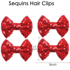 YLOIJO red sequin bow hairpin for party-ready looks