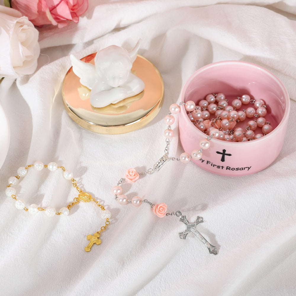 YLOLUL Baptism gift set for girls offers a thoughtful keepsake.