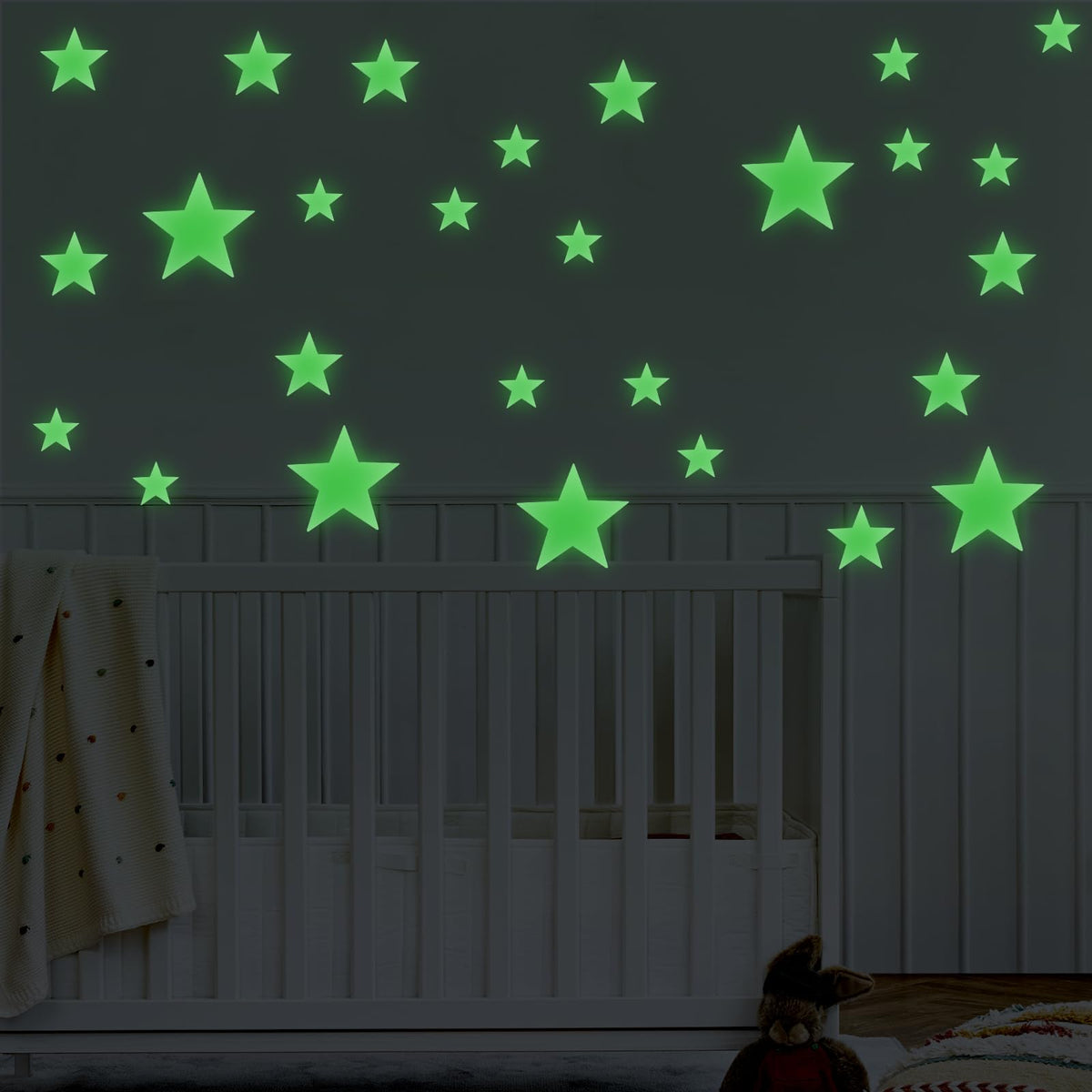 Ymapinc glow-in-the-dark stars 4cm on ceiling for a gentle night sky