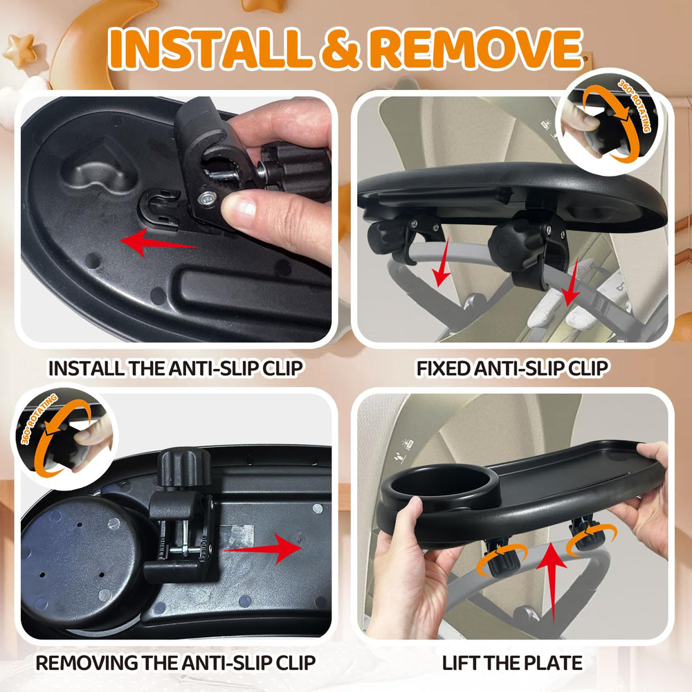 YMGN stroller armrest compatibility fits hard round armrests for stable use.