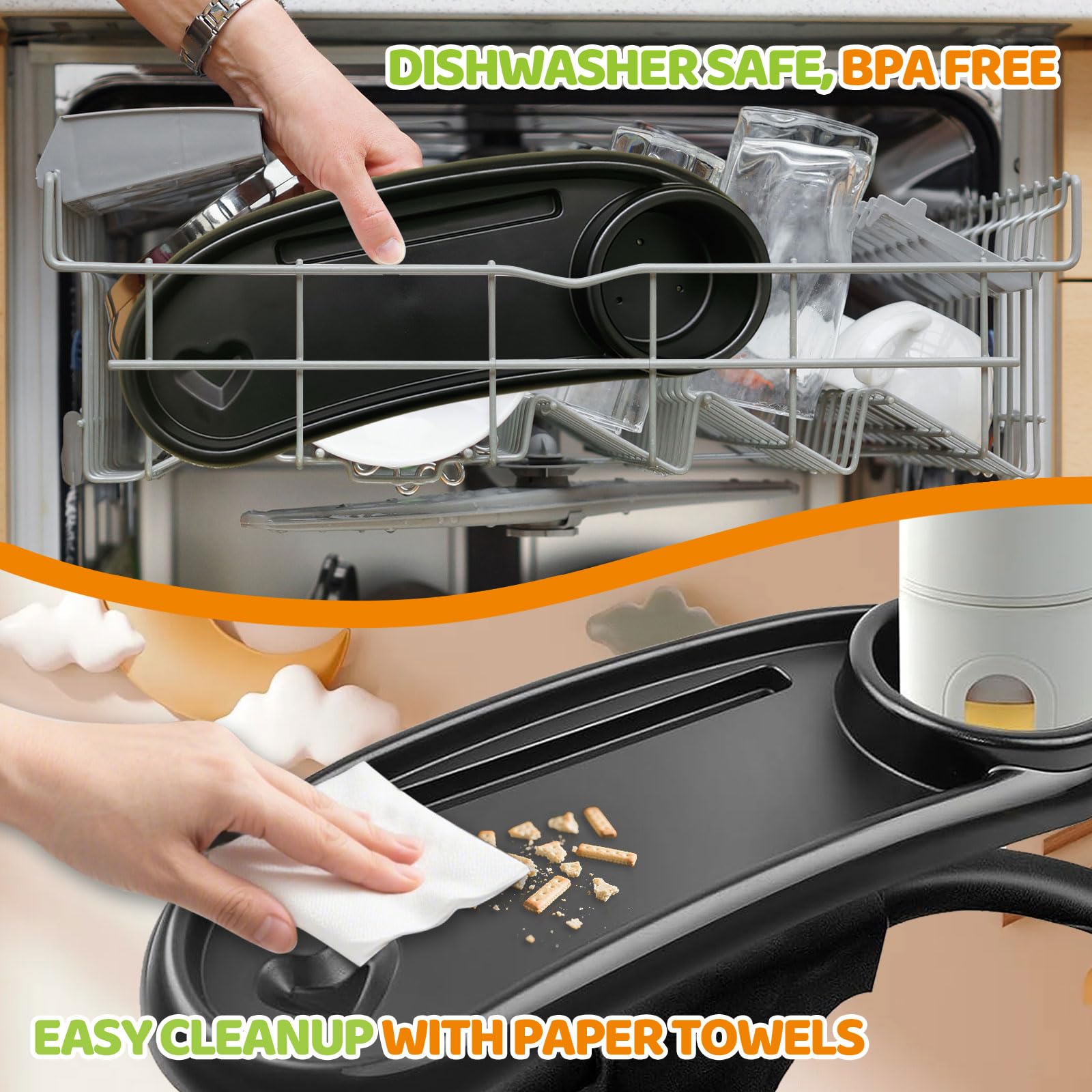 YMGN stroller snack tray easy installation without tools.