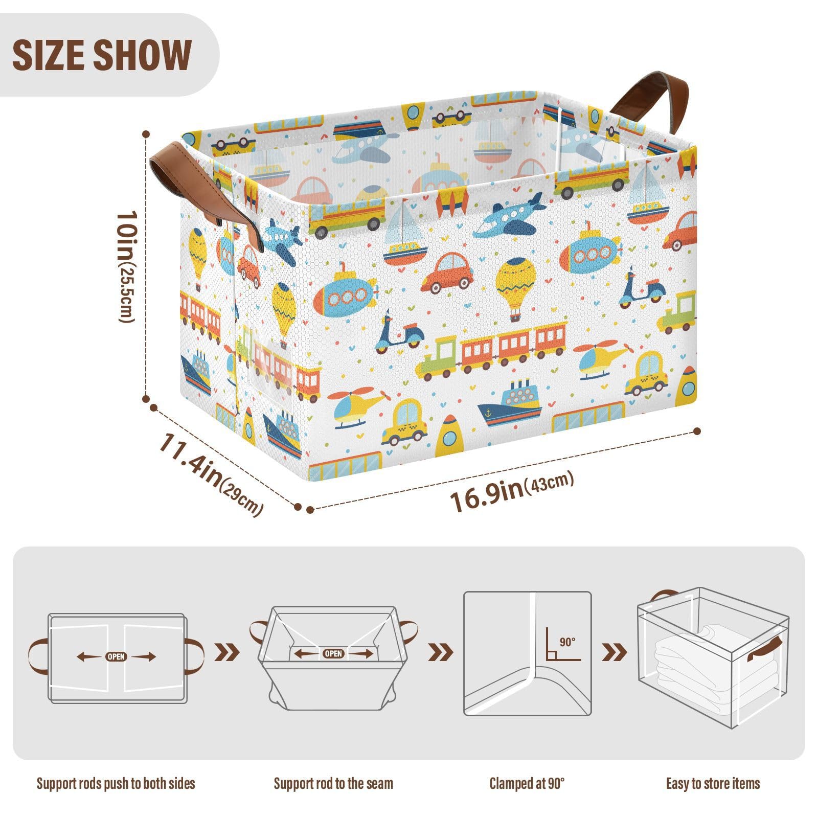 YNNALE Collapsible storage cube folds flat for compact storage