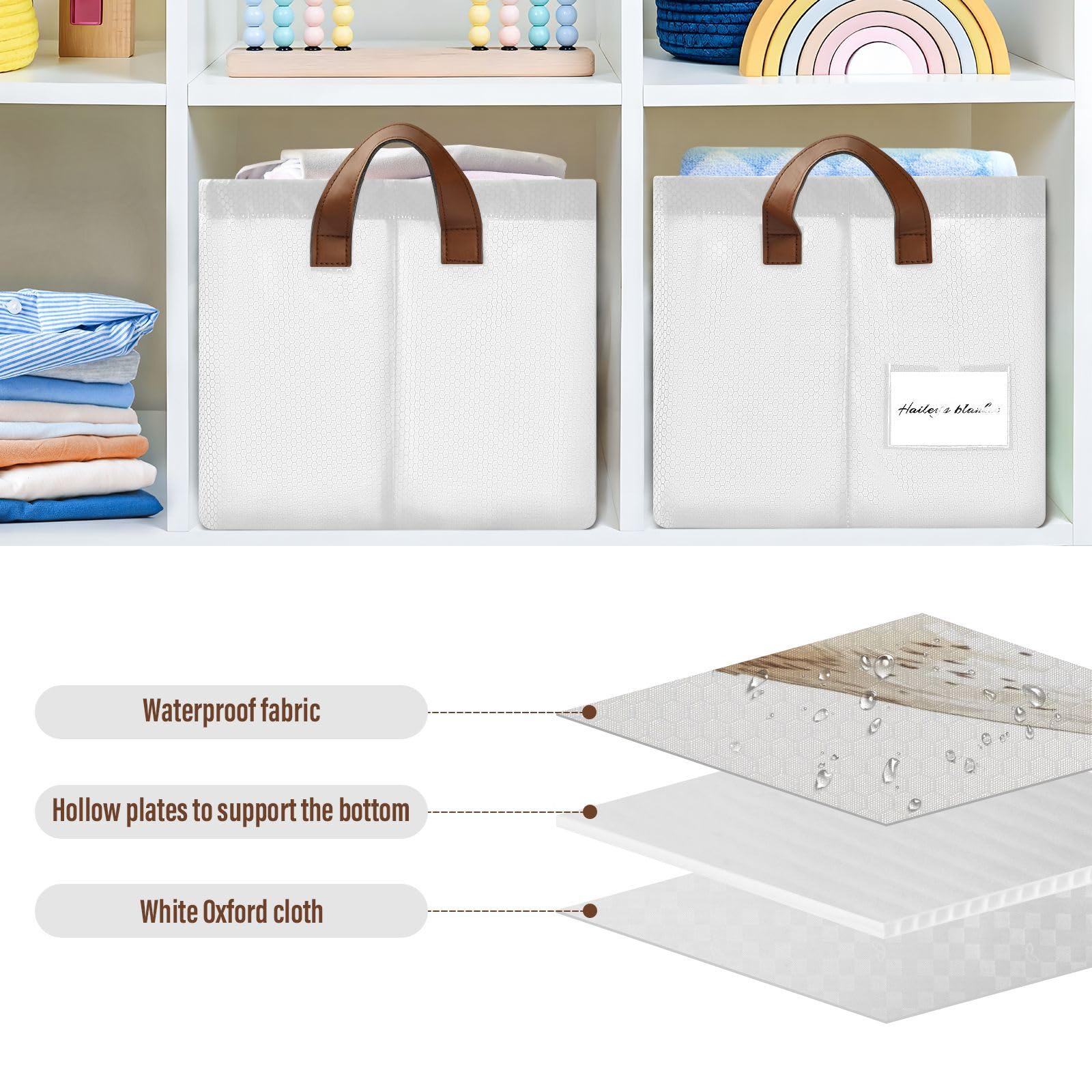 YNNALE Baby owl storage bin on shelf showing versatile placement.