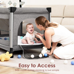 Yobear breathable mesh walls create airy, visible baby space