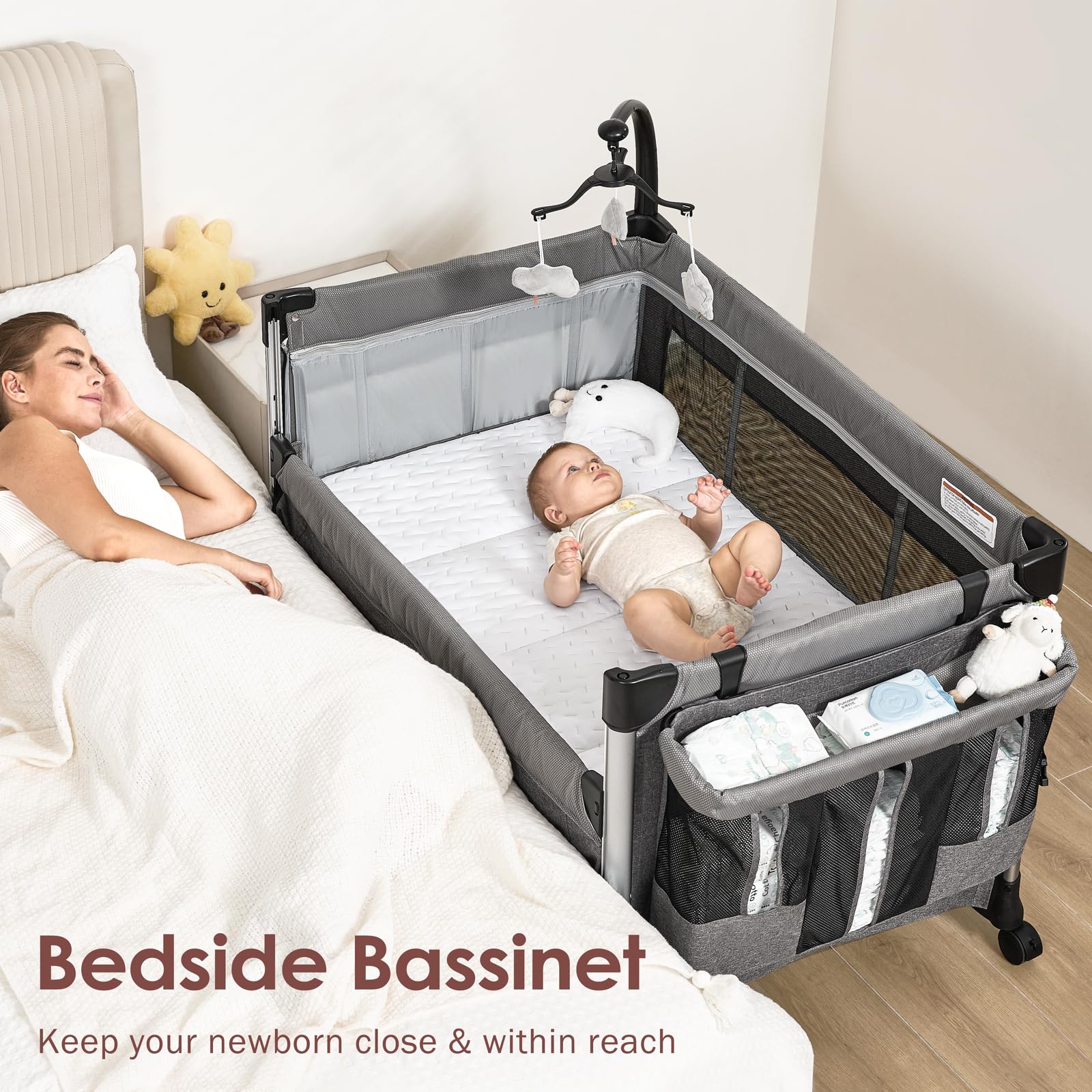 Yobear one-push setup playard simplifies setup for busy nights
