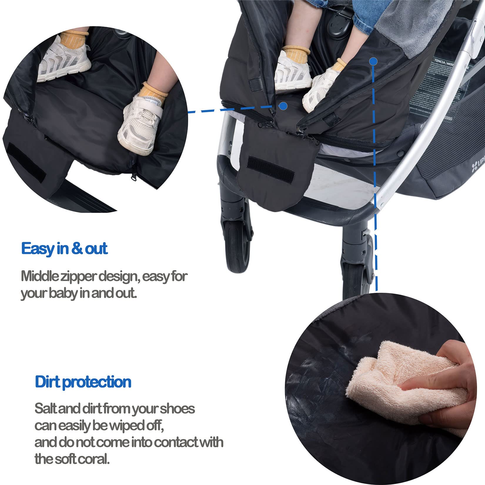 Yobee hood cords on both sides tighten warmth