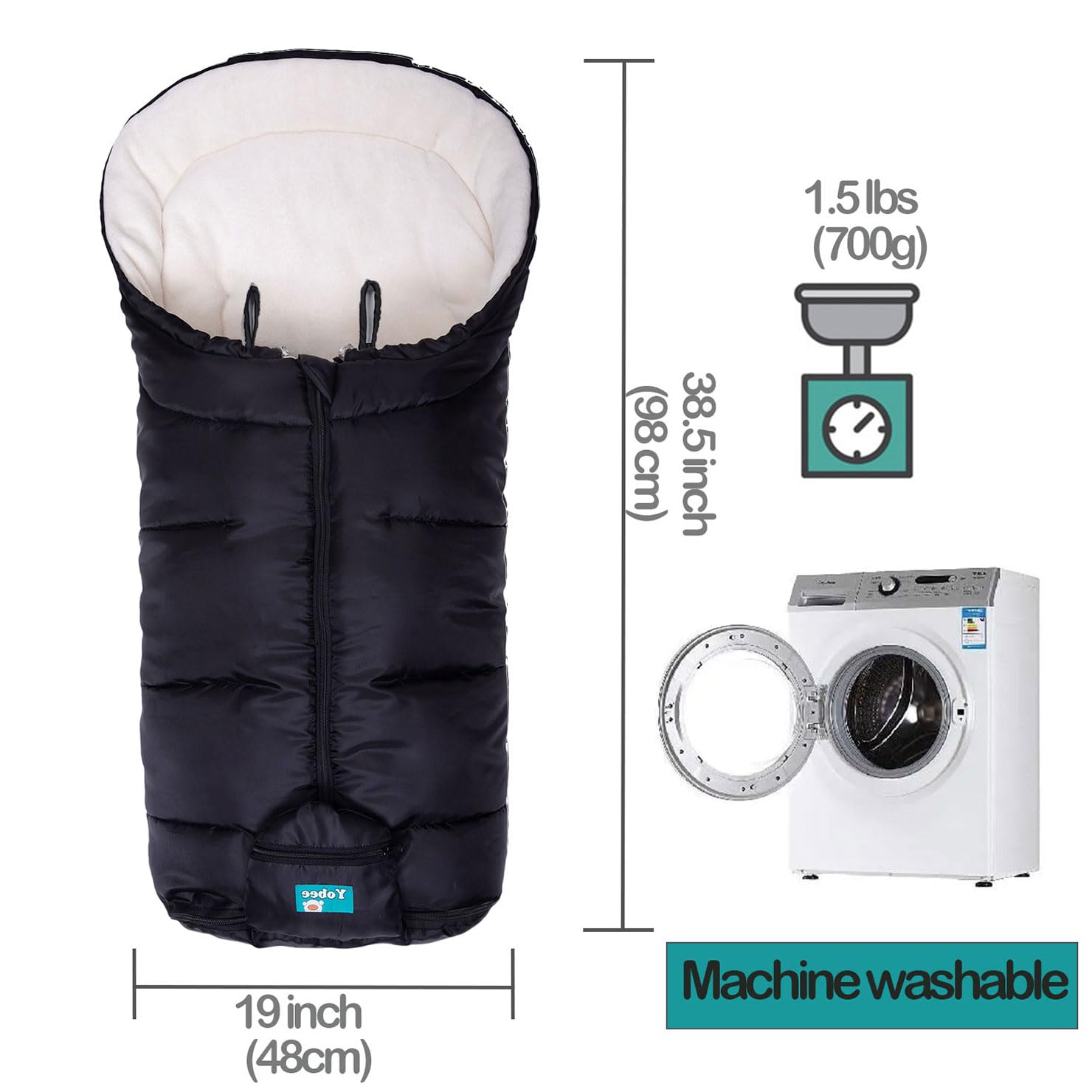 Yobee attachment cords secure the product to the stroller