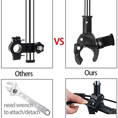 Yobee umbrella mount height adjustment enables flexible shade on the go