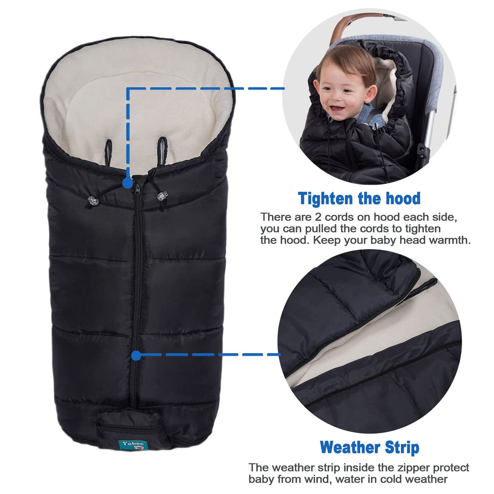 Yobee universal stroller fit with velcro openings for harness compatibility