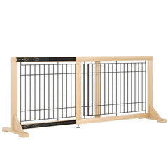 YOCAN adjustable wide dog gate in doorway provides safe passage for pets.