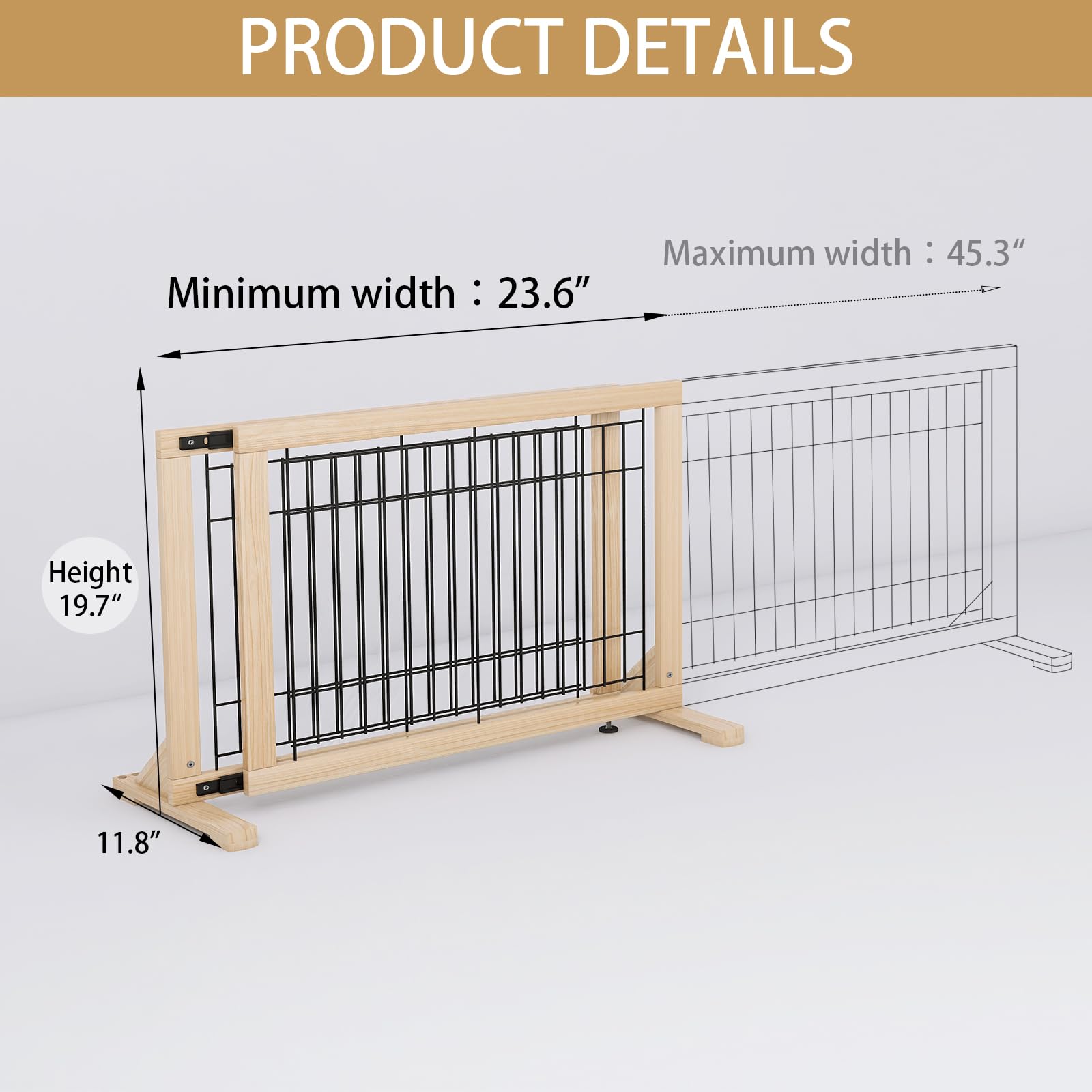 YOCAN gate set up to secure a room entry while keeping pets nearby.