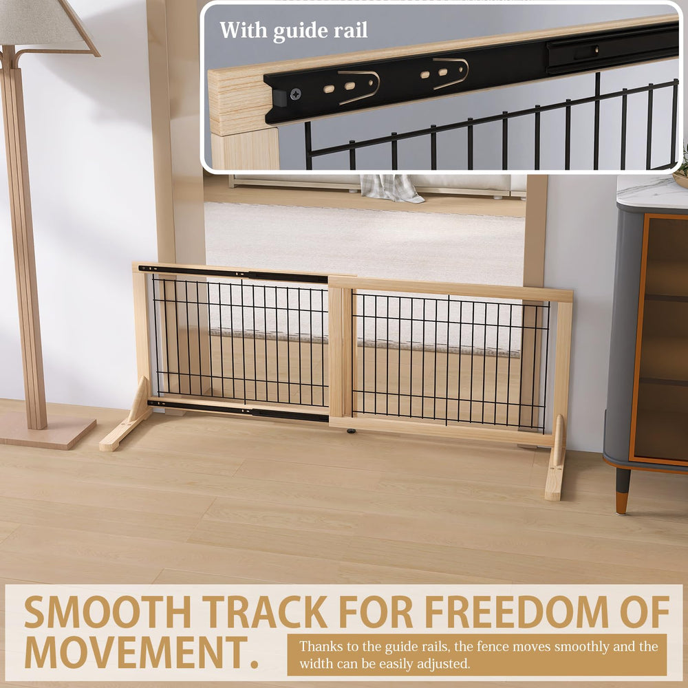 Close-up of YOCAN wooden frame with metal bars showing durable construction.