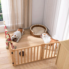 YOCAN wooden pet gate arrives ready to use with no assembly needed.