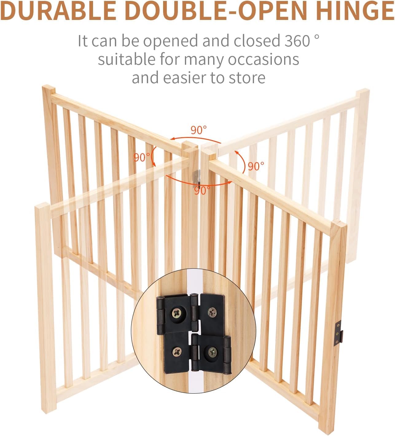 YOCAN Paint-Free gate features non-slip feet to protect floors.