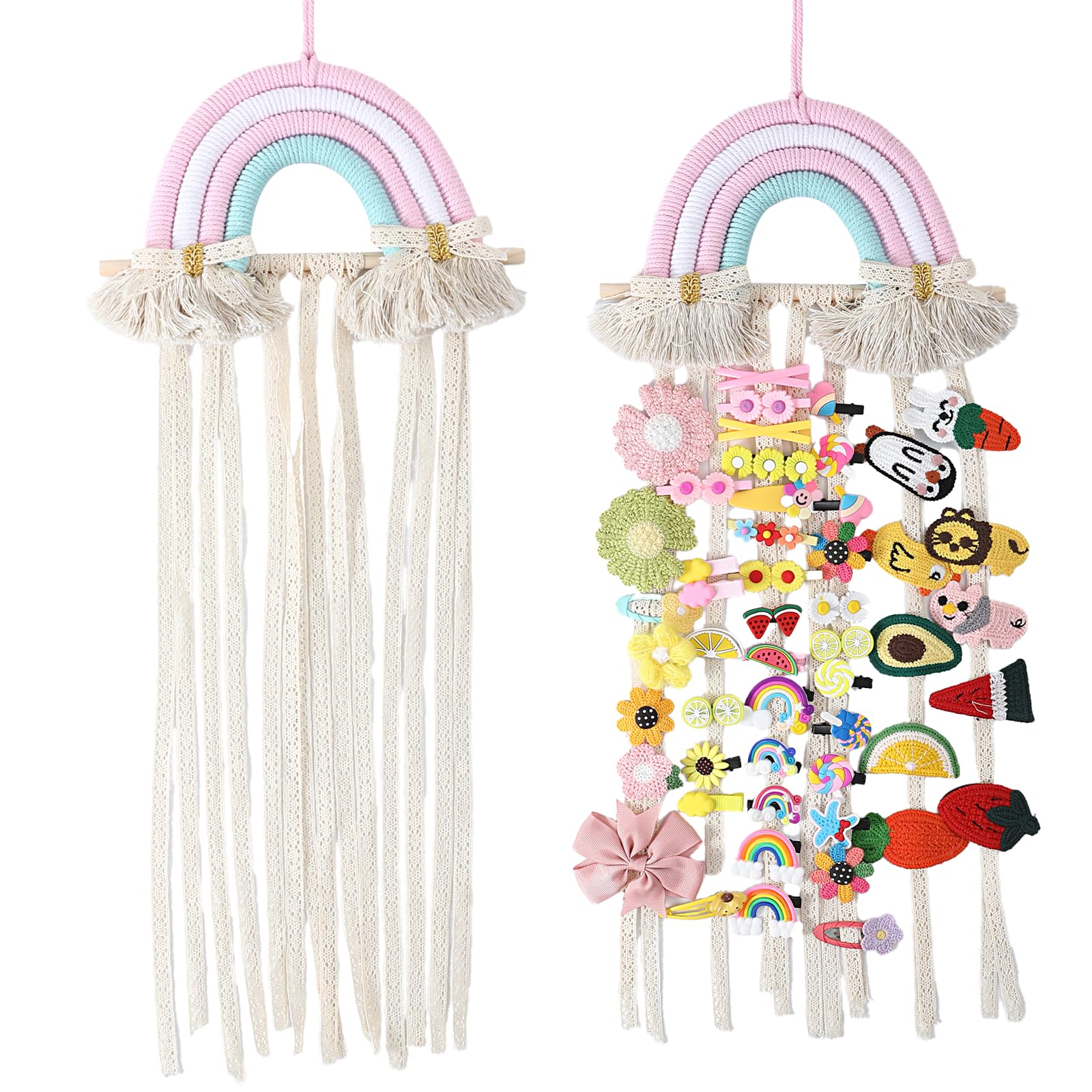 YOcity Bow Holder rainbow wall display keeps hair bows neatly organized